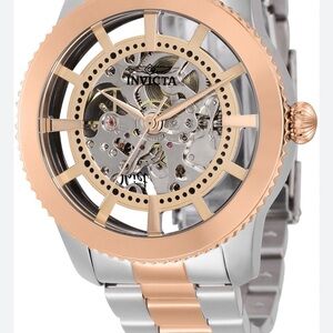 NIB Invicta Silver and gold Skeleton Watch